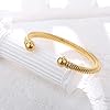 BOLAGTIER Stainless Steel Twisted Cable Wire Bracelets Adjustable Open Cuff Bangle Bracelet Vintage Jewelry Gift for Women (C-Yellow Gold) #3