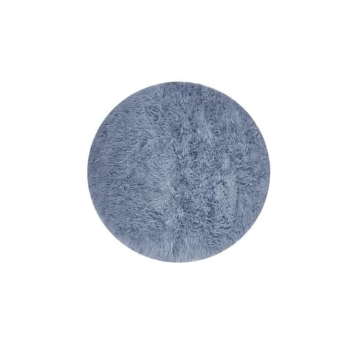Tapete Redondo Antiderrapante Azul Cinza