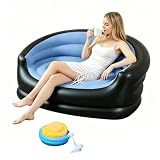 Sofá inflable de 2 plazas, jardín (azul)