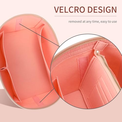 Image of Doxo Purse Organizer Insert & Base Shaper 2pc Set, Felt Handbag Organizer Insert Suitable for Speedy 25 And More(Pink,Medium)