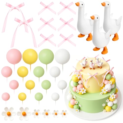 Bucherry 37 Pcs One Silly Goose Cake Topper One Silly Goose Birthday Decor