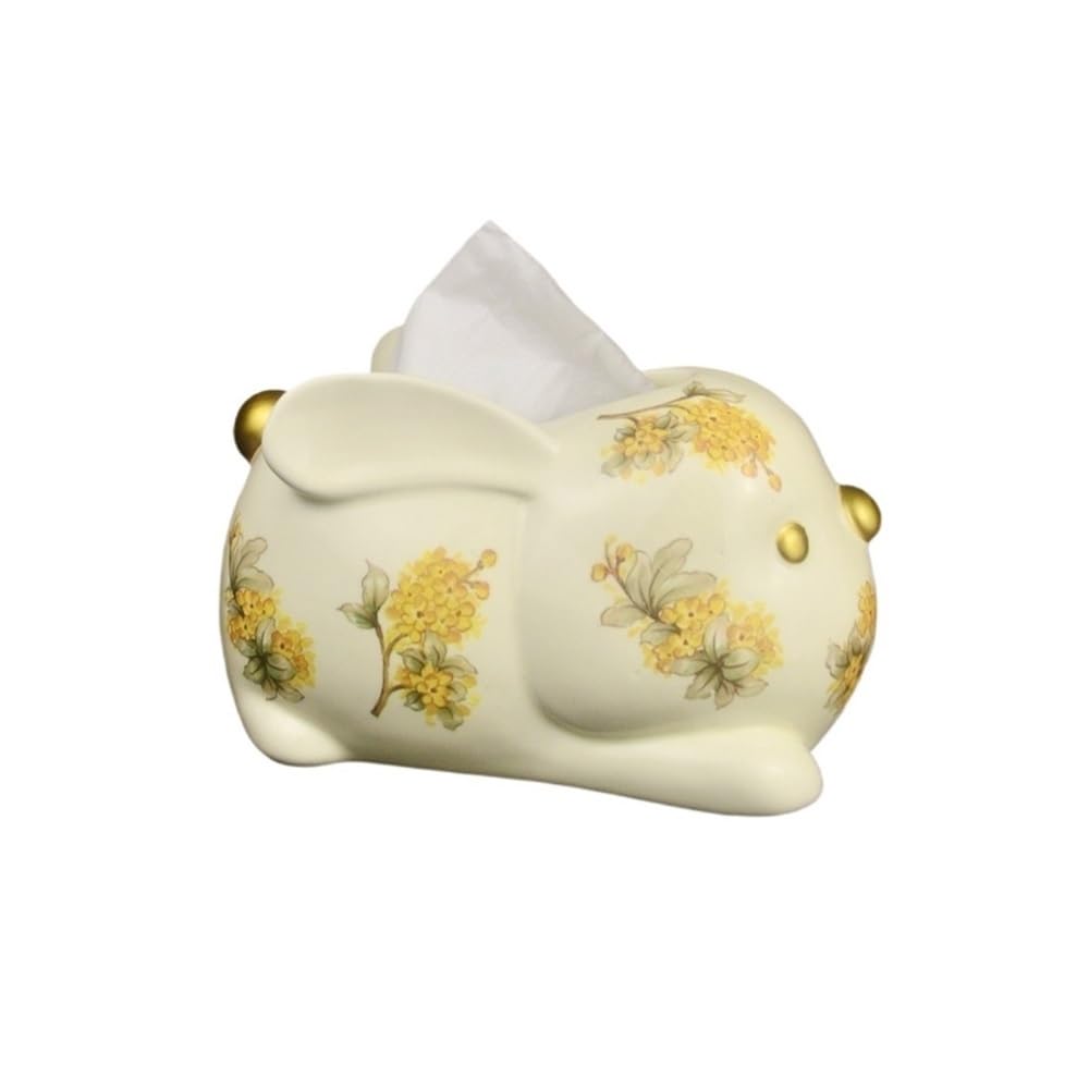 Tissue Holder Dispenser Ceramic Tissue Box Rabbit Shape Home Living Room Coffee Table Decorative Ornament for Living Room