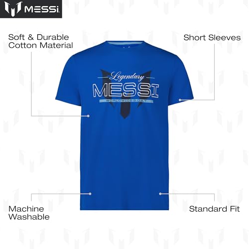 Image of Messi Men's Wingstar Logo Tee, Lifestyle Short Sleeve T-Shirt | Standard Fit with Graphic