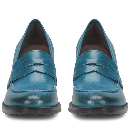 Image of SHODENSE Women Vintage Chunky Heel Loafers Pumps Platform Round Closed Toe Oxford Shoes Burnished Patent Matte Suede Slip On Dress Loafer Block Stacked Heels Office Formal Work Business 4-11 M US