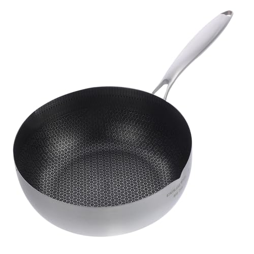 Luxshiny wok de acero inoxidable cacerola cocinar ollas de acero hogar sartenes conformado azúcar llamar bateria de cocina utensilios de cocina ollas para cocina sartén acero inoxidable 304