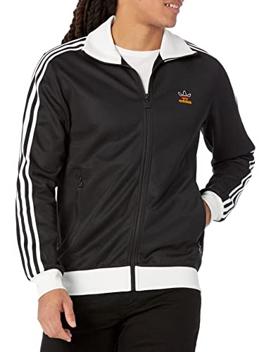 adidas Originals Men's Beckenbauer Track Top, Black/White/Team Power Red/Team Collegiate Gold, XS