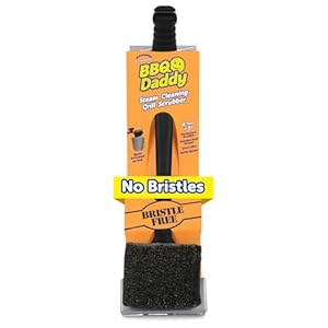 Scrub Daddy BBQ Daddy - BBQ Cleaning Brush with Scraper & Bottle Opener, Barbeque Grill Cleaner, Wire Bristle Free with FlexTexture, Barbecue Cleaner Brushes, High-Tech Cleaning Accessories for Men
