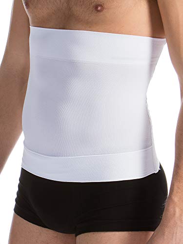 Farmacell Man 405Bs (White, Xl) Men's Waist Control Girdle Firm Body Shaping With Back Splints, 100% Made In Italy #TOP4