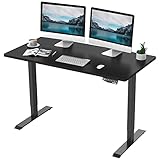 FLEXISPOT EN1B-R5528B Electric Height Adjustable Desk, 55 x 28 Inches, Home Office Sit Stand Up Desk(Black Frame +55 inch Black Top)