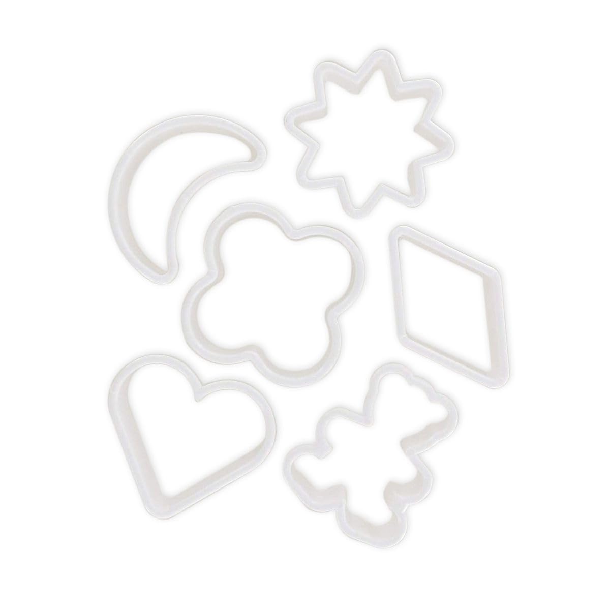 Zenker 684525 Ensemble de 6 emporte-​pièces motifs basiques, emporte-​pièces plastique, emporte-​pièce cœur, emporte-​pièce, Plastique, Blanc, 5 x 5 cm
