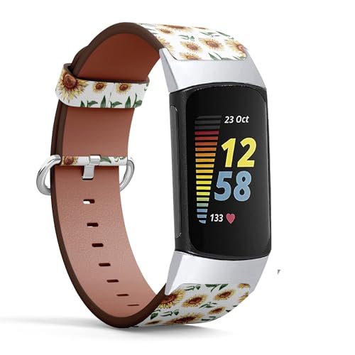 Bracelet de montre cuir compatible Fitbit Charge 6 et Charge 5