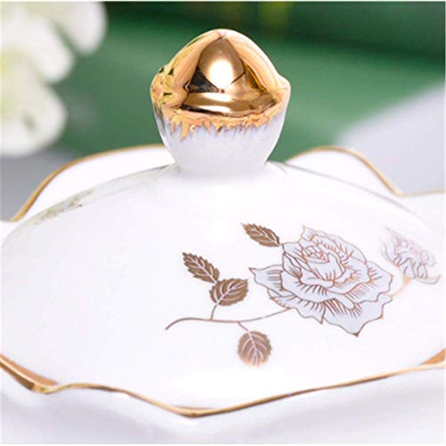 BXU-BG Servicio de té del patrón del juego de té de flores 8 Piezas accesorio de oro té de la tarde Vaso Juego de café… - Imagen 4