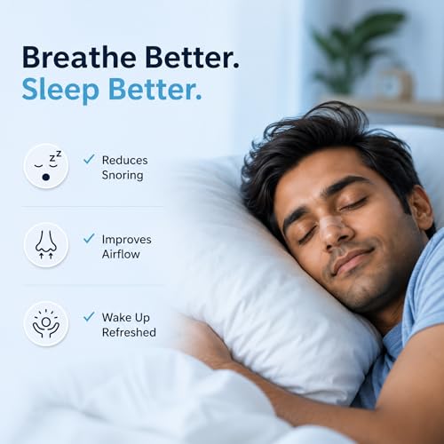 Image of Atovio BreatheX Nasal Strips - Extra Strength Snoring & Congestion Relief | Sweat-Proof, Hypoallergenic Adhesive | Opens Nasal Passages for Better Breathing, Sleep & Sports Performance | CDSCO Licensed (Transparent, Pack of 10)