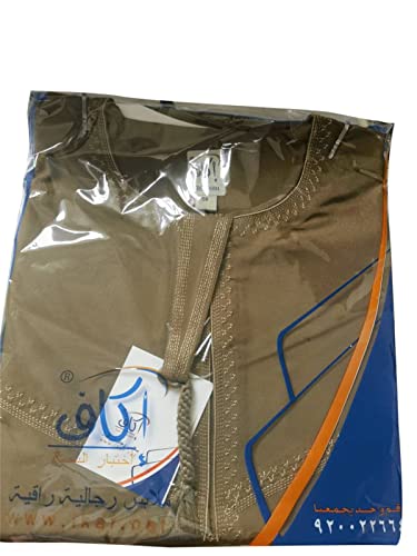 VIVICOLOR Mens Saudi Arab Jubba Thobe Muslim Islamic Kandora Kaftan Arab Ramadan Prayer Dress Robe