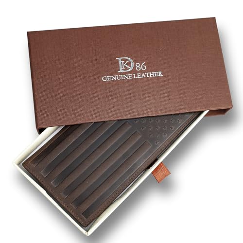 Image of DK86 US Flag Long Wallet For Men Full Grain Leather Rfid Blocking Rodeo Wallet Bifold Wallet American Flag Wallet (vintage coffee with us flag)