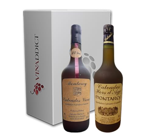 VINADDICT - Coffret découverte Calvados Vieux domfrontais Montarcy 10 & 20 ans. 2x70cl.