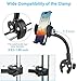 YOOZ Stroller Buggy Phone Holder, Flexible Phone Mount for Bicycle Pram Scooter Exercise Bike Treadmill, Tube Pole Handlebar Clamp Compatible with iPhone 16 Pro Max, 15 14 13 Mini, All Smartphone