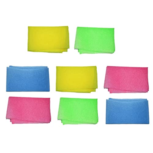 Toallas de baño de nailon WOONEKY de 8 piezas con efecto exfoliante