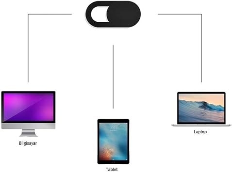 SPELT Laptop Tablet Kamera Webcam Kapatıcı Örtücü Sürgülü Kapak 3'lü Siyah