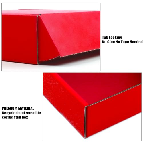 Image of Cardboard Boxes,15 Pack Shipping Boxes 6x6x2 Recyclable Mailing Boxes Colored Corrugated Cardboard Box Small Storage Boxes for Shipping, Mailing, Gifts Packaging (Red)