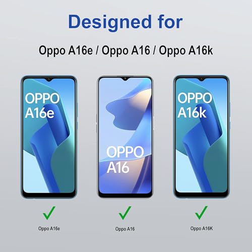 Image of ZAP CASE HD Plus Tempered Glass Screen Protector Compatible for Oppo A16e (Black) Edge to Edge Coverage with Easy Installation Kit
