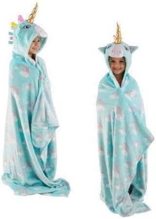 Scotvision® 3D Hooded Unicorn Girls Blanket Brilliant Way To Stay Cozy 110 x 140cm (Approx)