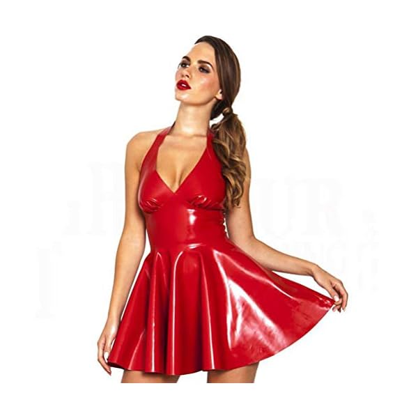 Vrouwen Latex Jurk Nachtclubs Kunstleer Kostuums Sexy bodycon-lingerie Paaldanskleding,Red-M
