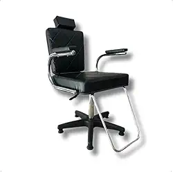 Cadeira elite salao de beleza cabelereiro barbeiro maquiagem design confortavel com regulagem de altura - pistão giratória ajustável (Preto)
