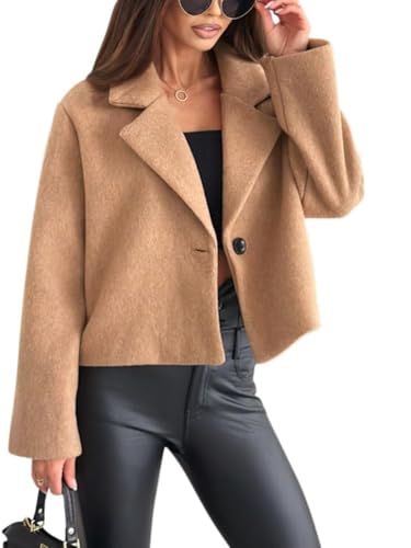 Manteau court en laine femme chic et blazer d'hiver aux finitions soignées