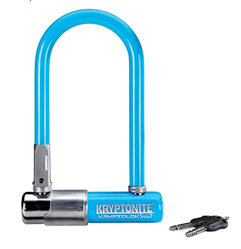Kryptonite Kryptolok Series 2 Mini Bicycle U-Lock with Transit FlexFrame Bracket, 3.25 x 7-Inch