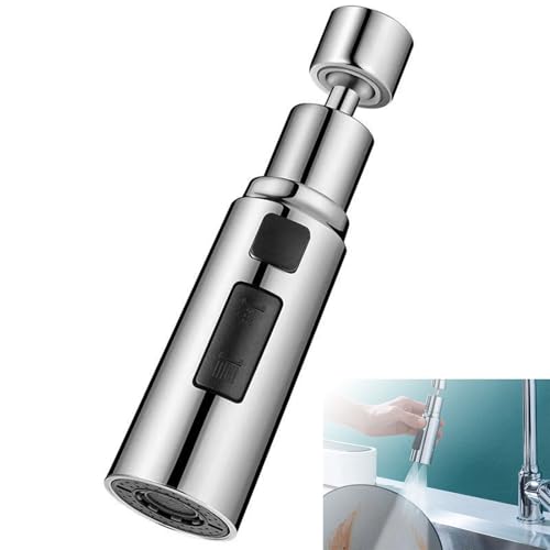Douchette Robinet Cuisine,Aérateur de Robinet Extensible,Filtre de Buse Tête,Mousseur Robinet 360° Pivotant pour Cuisine,3 Modes Tête Robinet de Cuisine Remplacement