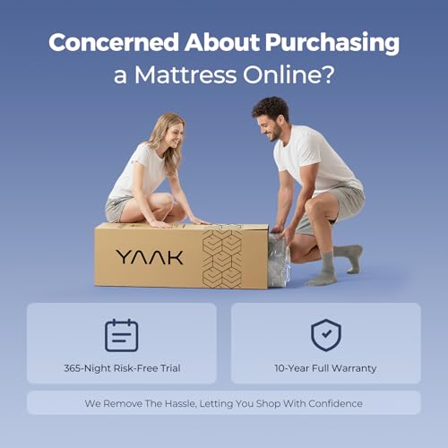 Yaak 12 Inch Queen Memory Foam Mattress, Cooling Gel Made in USA, Grey