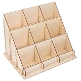 Versatilidad En Uso: Adecuado para tarjetas de felicitación, tarjetas de visita, postales y pegatinas, este organizador de madera se adapta a diferentes necesidades de exhibición en el hogar, oficina, tiendas y eventos especiales