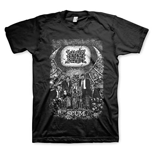2Bhip Napalm Death Band Scum Vintage Mens Black Short Sleeve T Shirt Grindcore Death Metal Graphic Tees