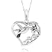 925 Sterling Silver Filigree Flower Hummingbird Heart Pendant Necklace, 18"