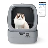 Automatic Cat Litter Box Self Cleaning - APP Control - Weight Monitoring - Ultra-Quiet, Medium Cats and Kittens Litter Box, Safe Anti-Pinch【Assembly Required】- Grey