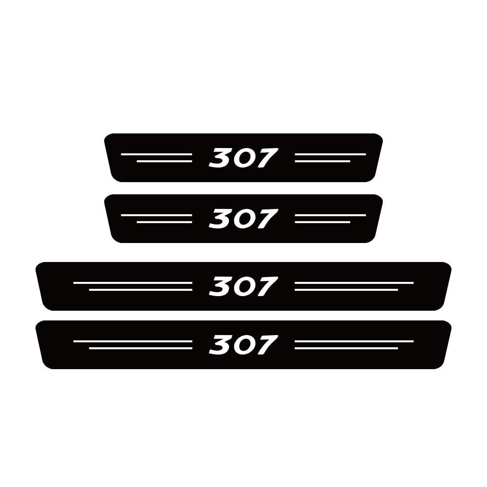 SDYAYFGE 4Pcs Kick Plates Car Door Sill Protector,for Peugeot 307