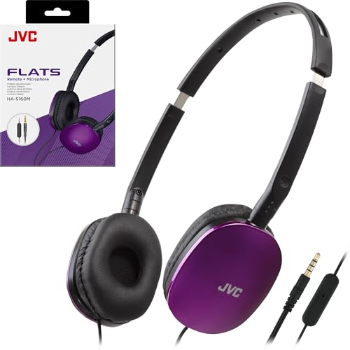 Image of JVC Flats On-Ear Wired Headphones - Flat Foldable Design - 30mm Driver for Powerful Sound - Soft Ear-Pads for Comfort - Steel Headband - Lightweight & Portable - PC /Laptop /Gaming - 3.5mm Slim Plug