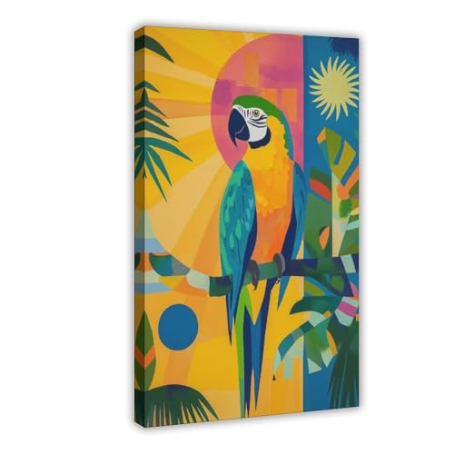Décoration murale perroquet pour salon et chambre tropicale