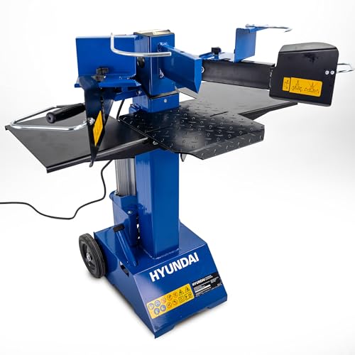 Hyundai 8 Tonne Vertical Electric Log Splitter with Hydraulic Ram Dual Handle Control 550mm Length Suitable for Splitting Logs up to 300mm