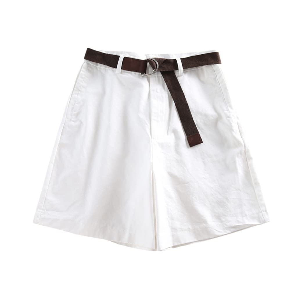 Short chic blanc taille haute ajusté anti-silhouette fatiguée