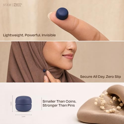Image of NODE Hijab Magnets | Magnetic Hijab Pins for Women | Strong Hold Hijab Magnet for Scarves | Pinless & Painless Magnetic Pins for Hijab | No Snag, Stylish & Multi-Use | Durable & Lightweight