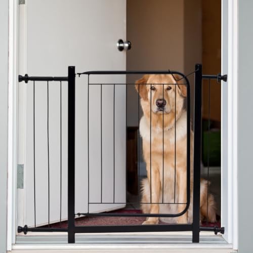 Grade Portão Proteção Pet Cachorro 80 A 90 Cm Criança Cães(Preto)