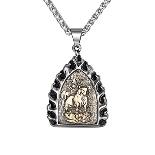 Collier pendentif chevalière zodiaque chinois PAURO, finitions de haute précision