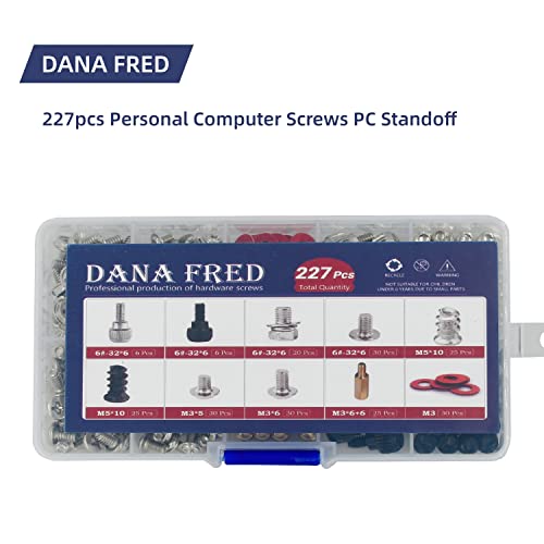227Pcs Personal Computer Screws Pc Standoff M3 M5 M6 Phillips Head Assortment Kit For Hard Drive Computer Case Motherboard Fan Power Graphics #TOP3