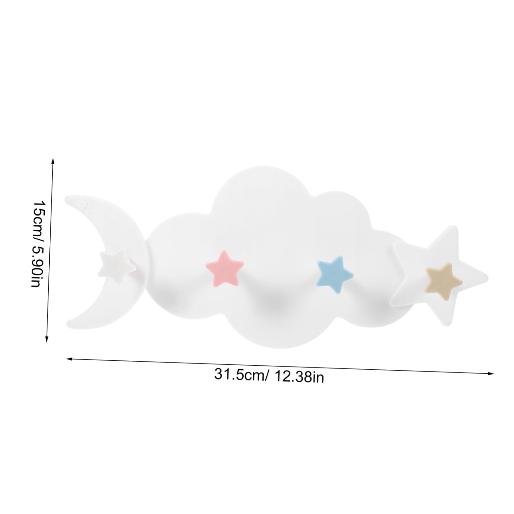 Homoyoyo Adorable Cloud-Shaped Wooden Coats Hangers Punch Wall-Mounted Hook for Boys and Girls Rooms Stylish and Hanging Decor for Keys Coats and Accessories Soft Design