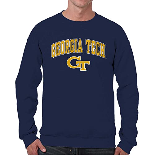 Image of NCAA College Sweatshirt Fleece Crewneck Pullover for Men and Women | Officially licensed NCAA college gameday crewneck pullover - 9 oz fleece lined sweatshirt with arch and logo design