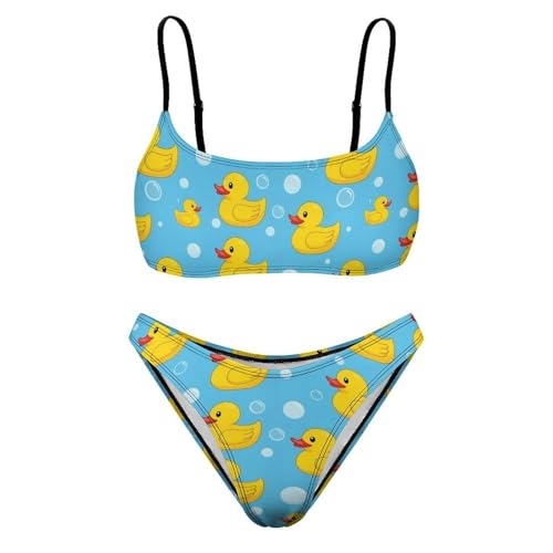 Women's Scoop Neck Bikini Set High Waisted Two Piece Swimsuits Tankini4