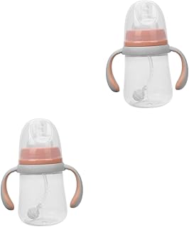 ibasenice 2 Peças Mamadeira Recém-Nascida Para Mamadeiras Para Recém-Nascidos Garrafa Para Beber Leite Garrafa De Leite Copo Infantil Mamadeira Mamadeira Copo Para Beber Copo Alimentador De