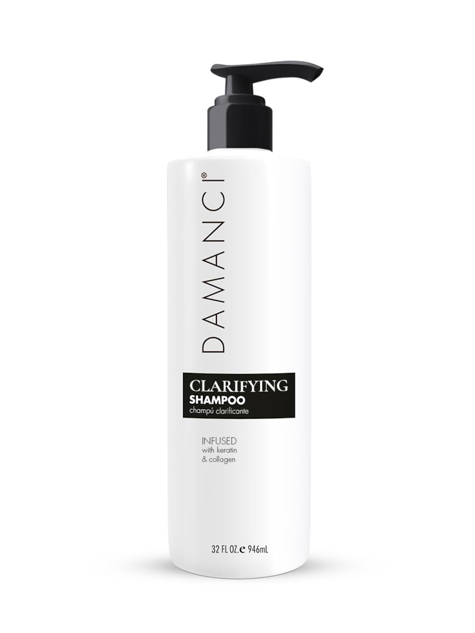 DAMANCI Clarifying Shampoo 32oz - Professional Clarifying Shampoo for Build Up Removal - Detox Clarifying Shampoo for Curly Hair (32 oz)